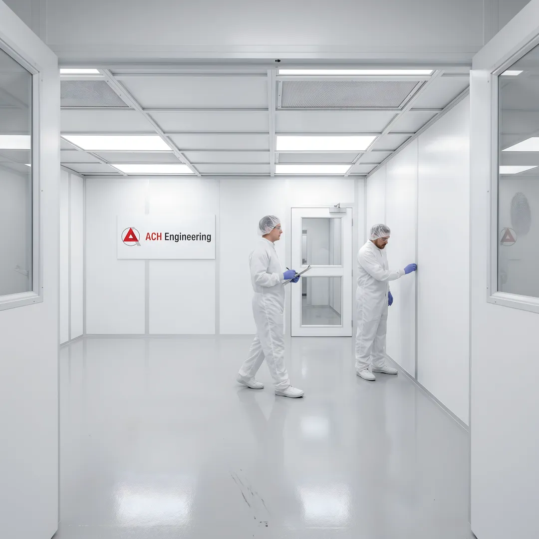 Modern medical cleanroom manufacturing facility with ISO compliance standards