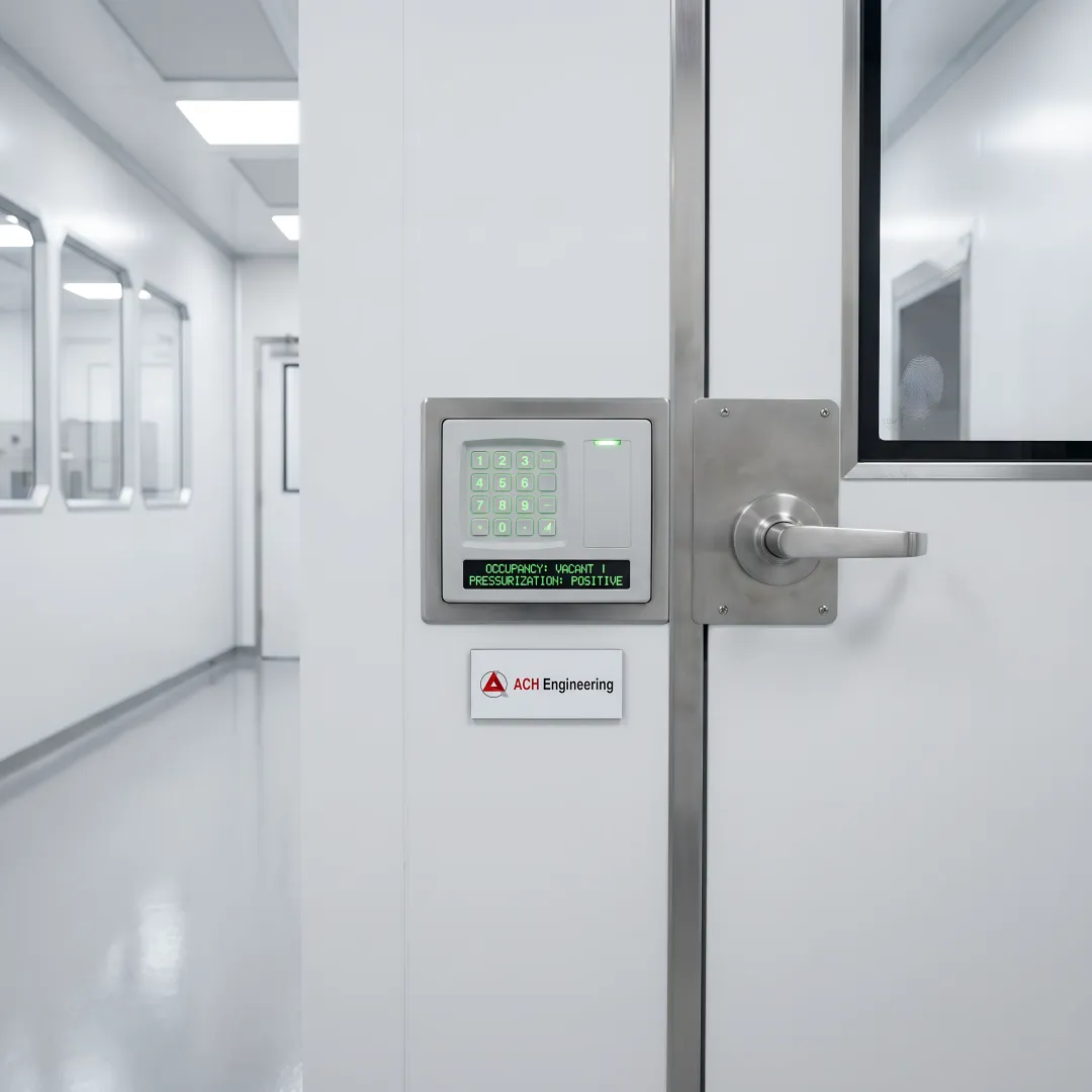 Modern cleanroom access point system with integrated controls