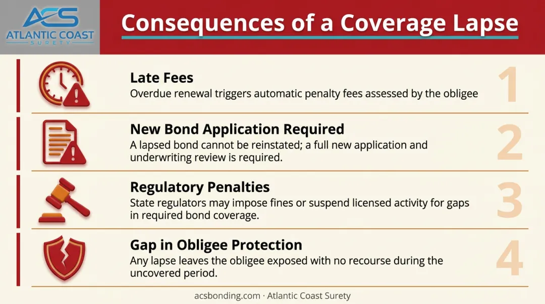 Four key risks of missing surety bond continuation certificate filing deadline