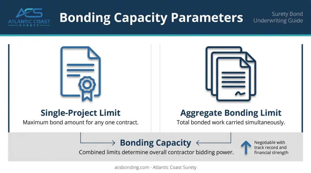Single project bonding limit versus aggregate bonding limit comparison diagram for contractors