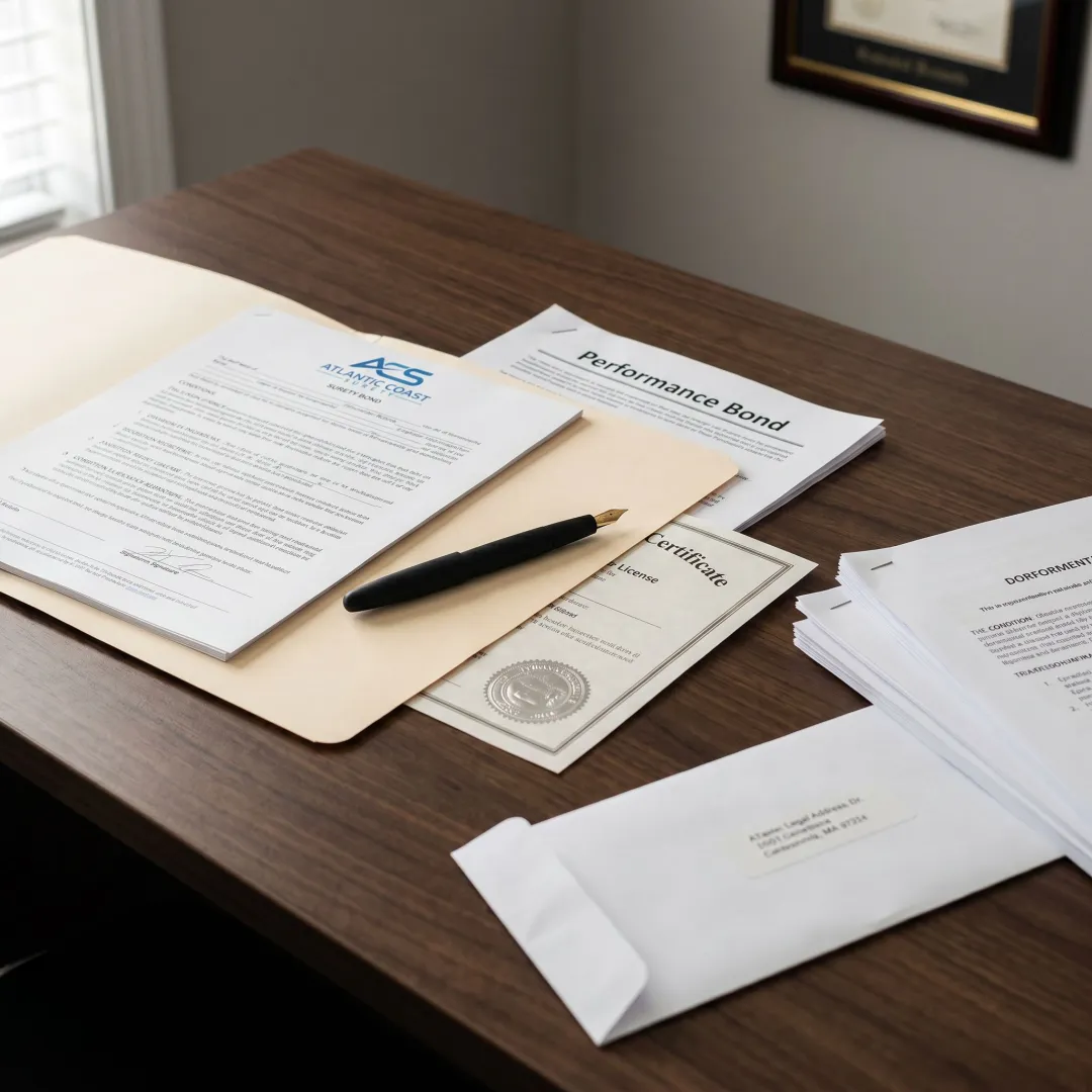 Surety bond documents for a surplus lines broker