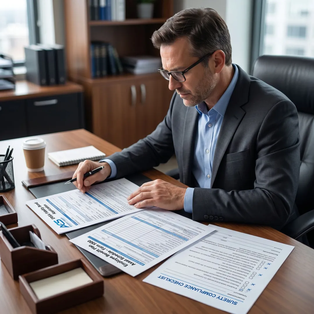 Advisor reviewing ERISA bond coverage with plan documents