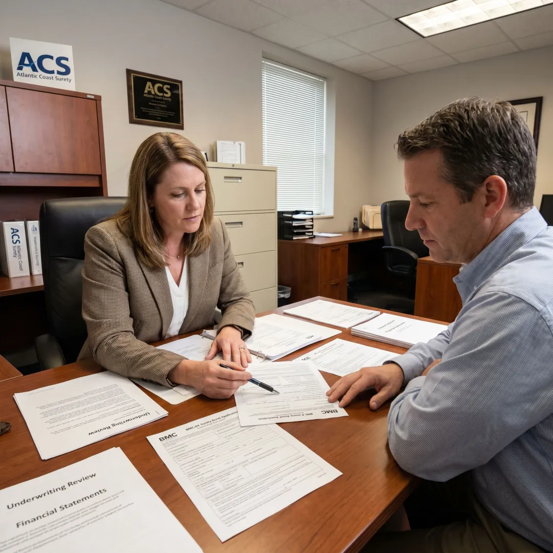 Surety specialist guiding freight broker application