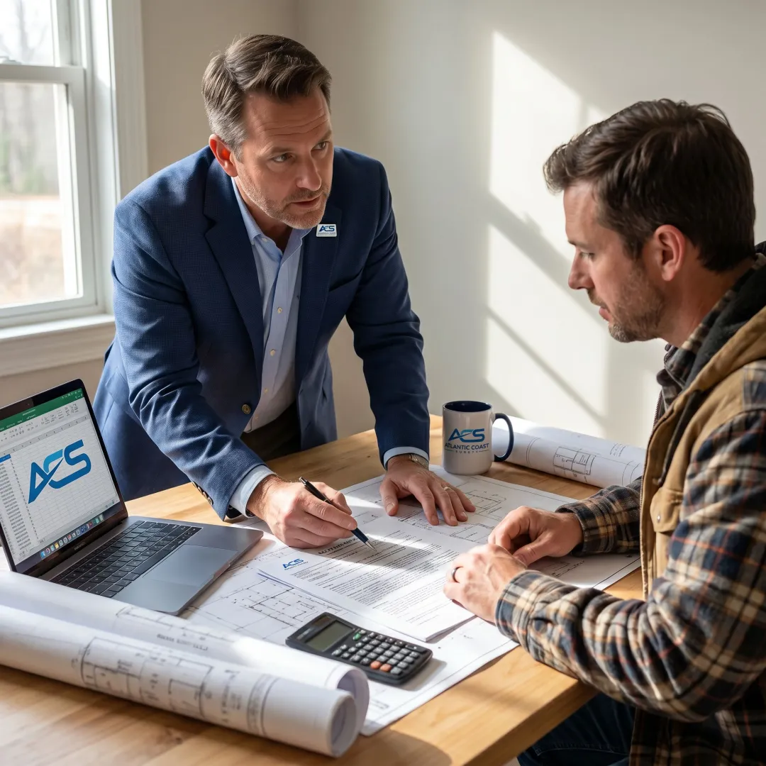 Surety specialist helping contractor with bond documents