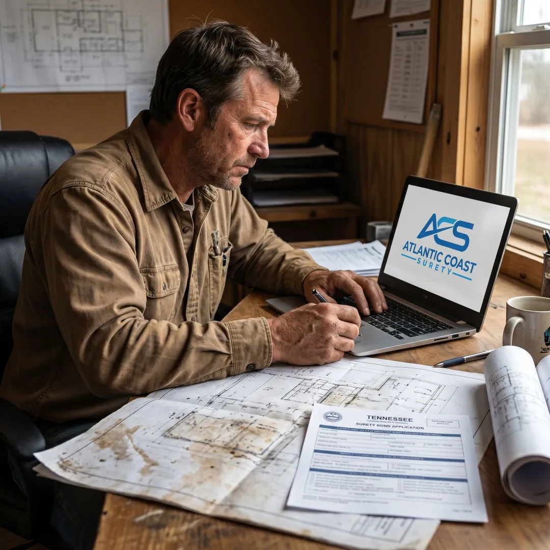 Tennessee contractor buying a license bond online