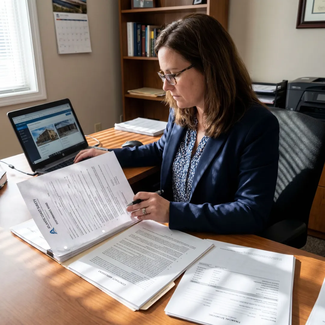 Performance bond documents and contract paperwork
