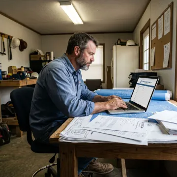 Contractor applying online for Georgia license bond