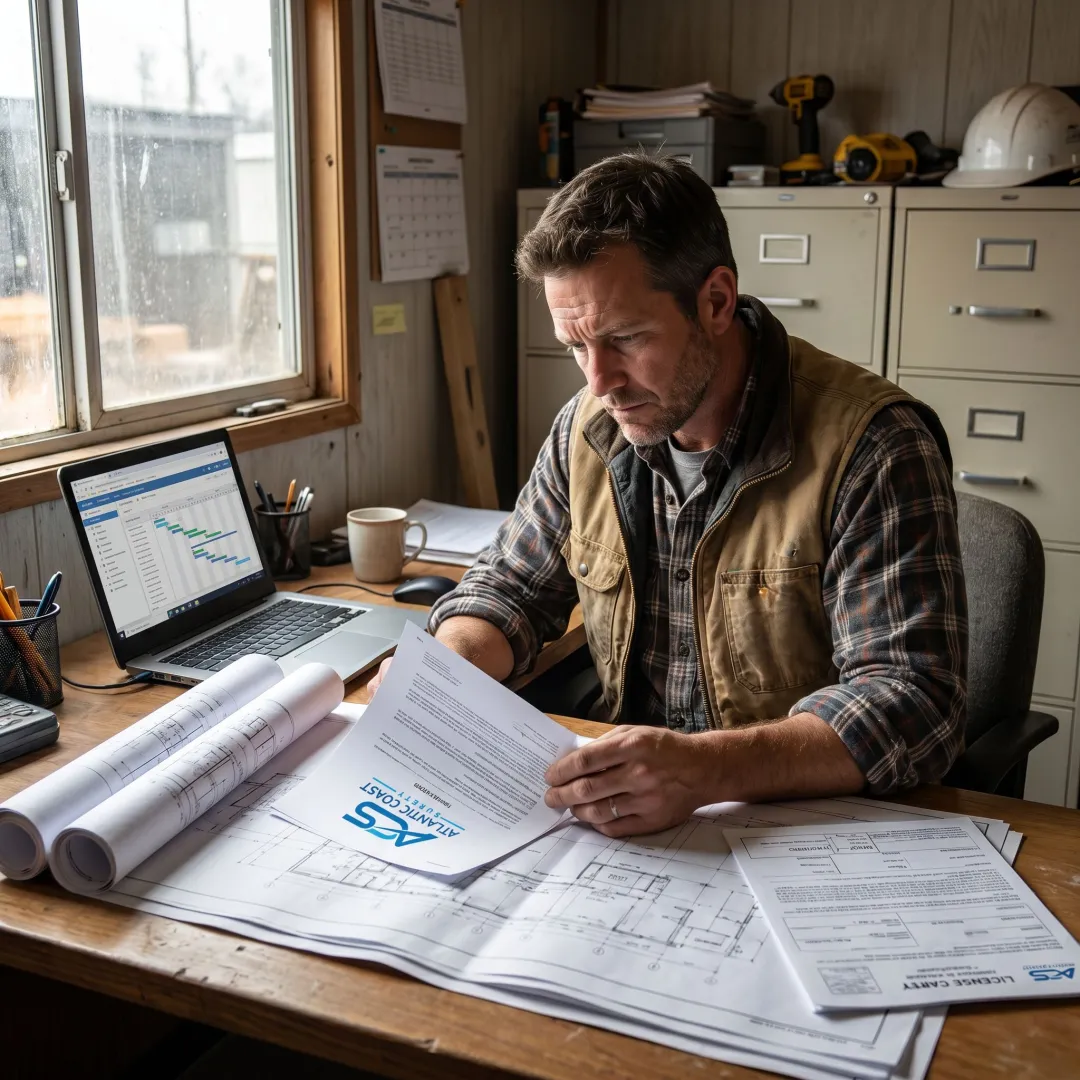 Michigan contractor reviewing license bond documents