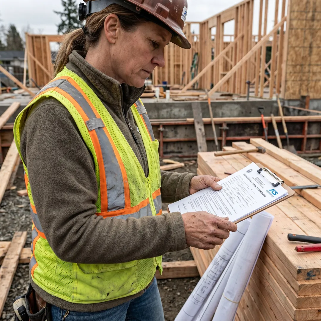 Washington contractor reviewing license bond paperwork