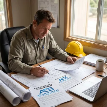 California contractor reviewing license bond paperwork
