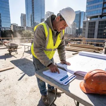 Texas contractor reviewing bond documents