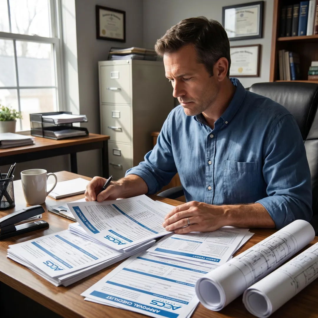 Surety specialist processing contractor bond application