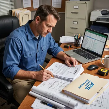 Contractor reviewing Mississippi license bond documents