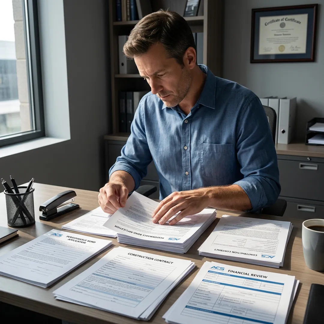 Surety bond application process documents