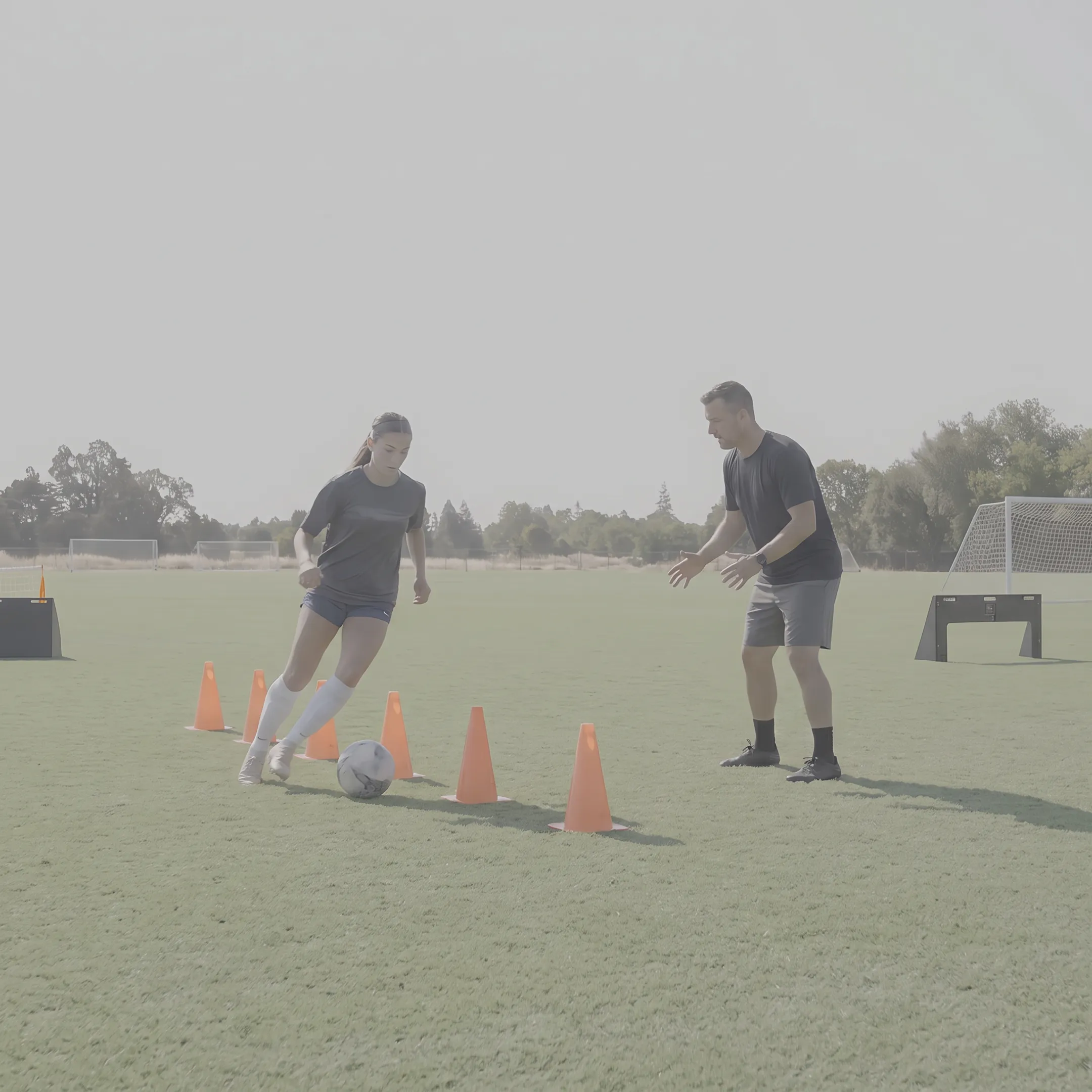 Soccer player participating in private training session