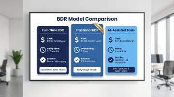 Three BDR model cost comparison full-time fractional and AI-assisted options