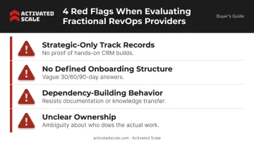 Four red flags warning signs to avoid when evaluating fractional RevOps providers