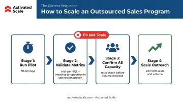 Outsourced sales scaling decision framework from pilot validation to growth