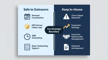 Four bounded customer success functions safely outsourced versus strategic functions kept in-house