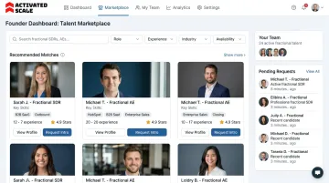 Activated Scale platform connecting B2B SaaS founders with fractional sales professionals