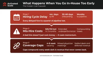 three-stage chain of problems from building in-house medical sales team too early