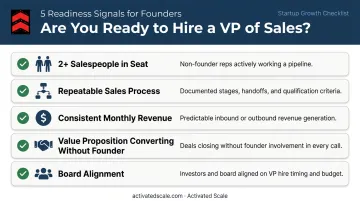 5 Series A startup readiness signals checklist before hiring VP of Sales