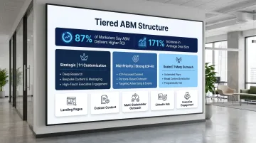 Account-based marketing tier structure with ROI statistics and execution tactics