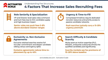 Four key factors driving sales recruiting agency fee increases and cost variables