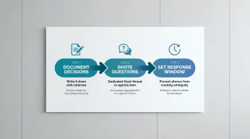 3-step remote sales decision communication process flow infographic