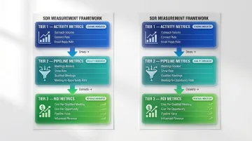 Three-layer outsourced SDR performance measurement framework activity pipeline ROI