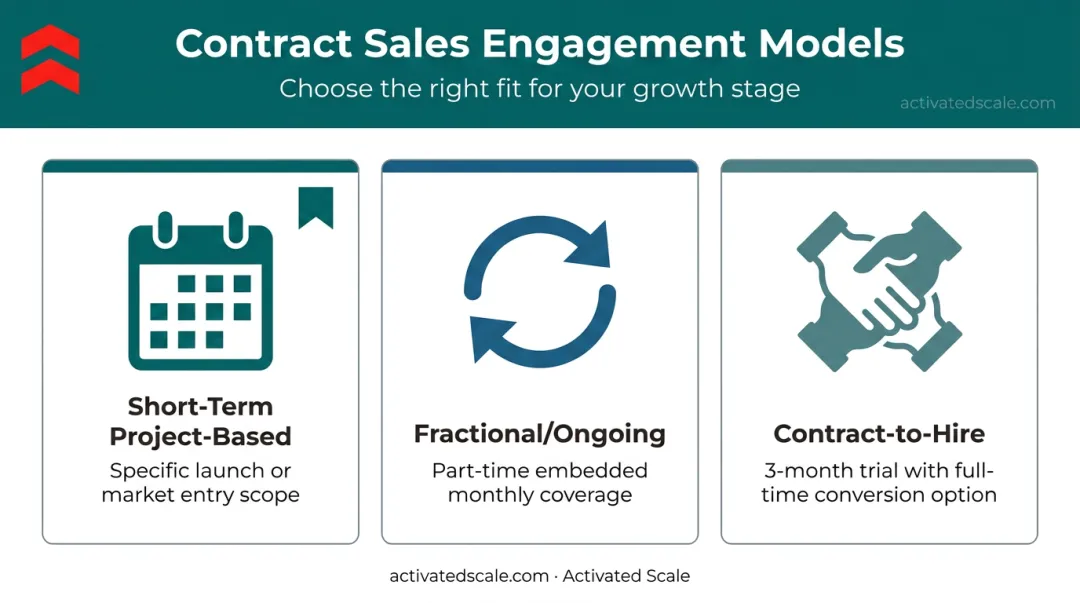 Three contract sales engagement models short-term fractional and contract-to-hire