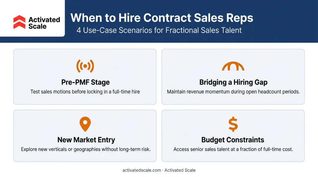 Four key scenarios when hiring a contract sales rep makes strategic sense