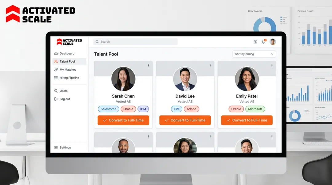 Activated Scale fractional AE talent network matching interface screenshot
