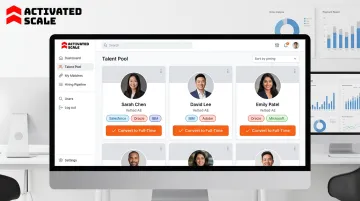 Activated Scale fractional AE talent network matching interface screenshot