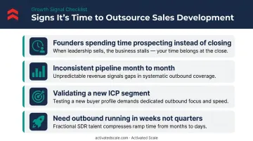 Four key signals indicating a startup should outsource sales development now