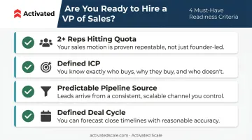 Four-point VP of Sales readiness checklist for B2B SaaS founders