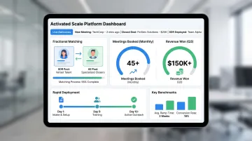 Activated Scale fractional sales professionals matching process and performance metrics dashboard