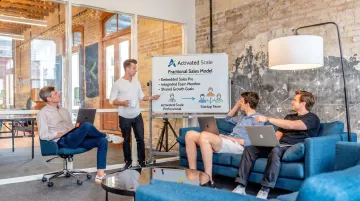 Activated Scale fractional sales professional onboarding startup team in collaborative meeting