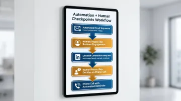 5-step human checkpoint automation workflow for B2B outbound sales sequences