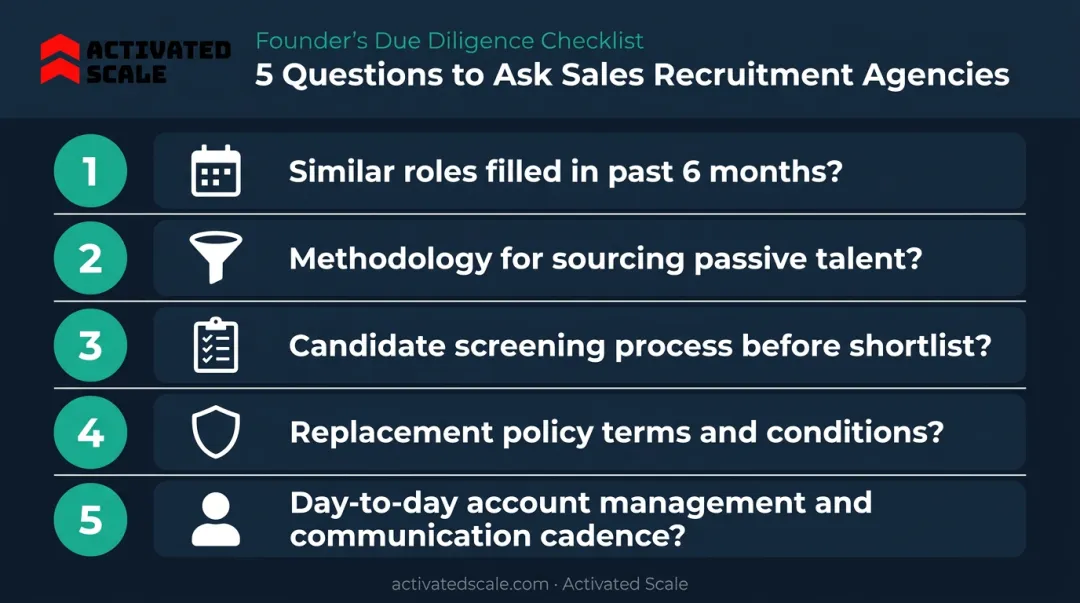 Five essential questions to ask a sales recruitment agency before signing