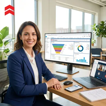 Outsourced account executive reviewing pipeline and deals