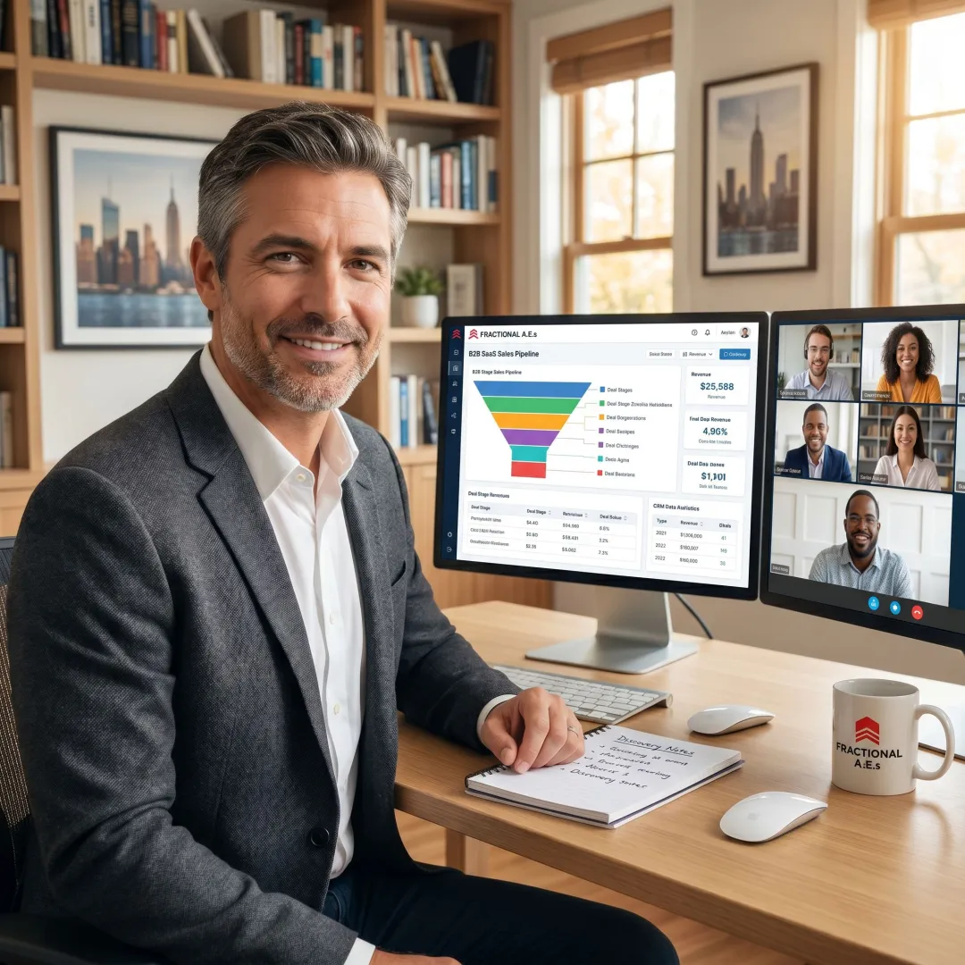 Fractional account executive leading a B2B sales call
