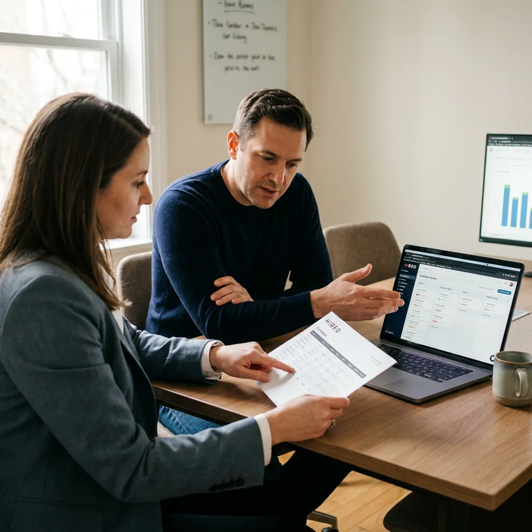 Sales leader reviewing fractional AE hiring process