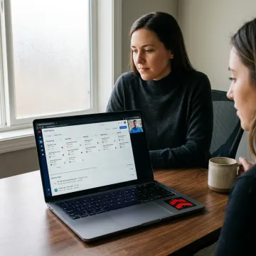 Fractional sales assistant reviewing pipeline with founders