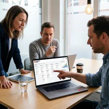 Sales operations manager reviewing CRM dashboard