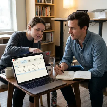 Founder reviewing sales pipeline with fractional sales professional