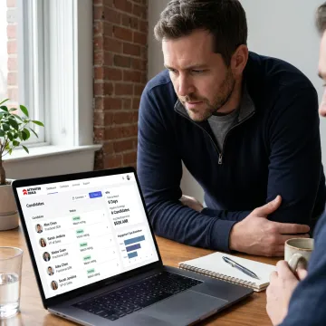 Founder reviewing sales candidate profiles