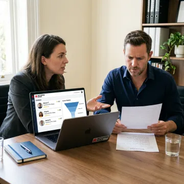 Founder reviewing VP of Sales candidates