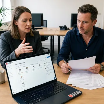 Sales recruiting team reviewing candidate profiles