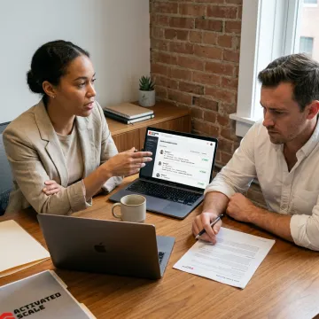 Sales recruiter reviewing AE candidates